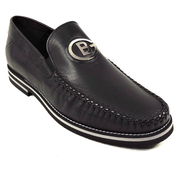 BALDININI 🇮🇹 MEN'S BLACK SOFT LEATHER COMFORT SUMMER LOAFERS - Picture 3 of 8
